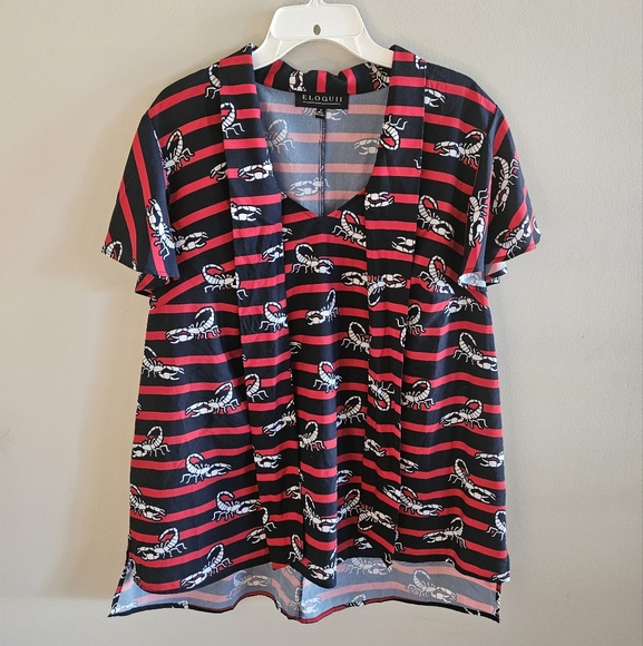 Eloquii Tops - Eloquii Tie Front Scorpion Blouse